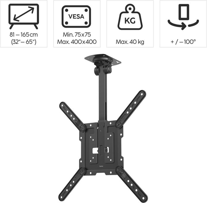 Image du produit Hama Support plafond TV (Plafond, 65", 40 kg)