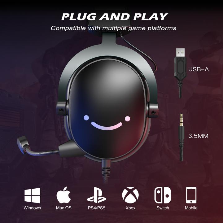 Immagine prodotto Fifine H9 black 3.5MM + USB dual connector headphone for gaming, streaming, recording