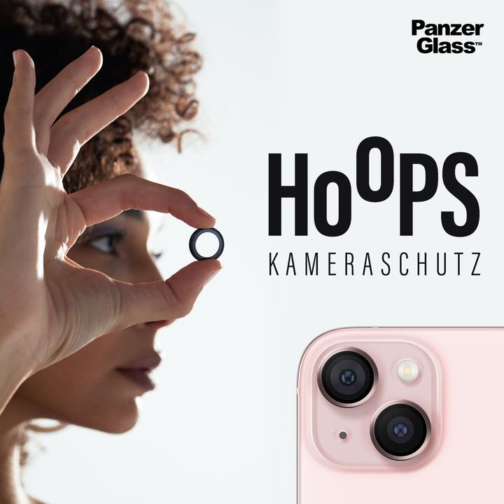 Productafbeelding PanzerGlass Hoepels Camera Lens Beschermer (1 Stuk, Apple iPhone 15, Apple iPhone 15 Plus)