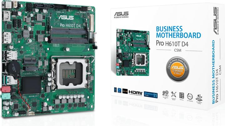 Actual product image ASUS MB PRO H610T -CSM (LGA 1700, Intel H610, Mini-ITX)