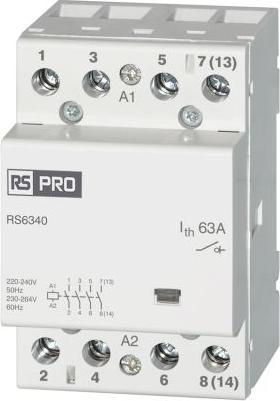 Actual product image Rs Pro Power contactor 230 V coil, 440 V / 63 A 2.2 kW
