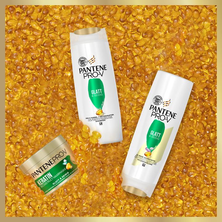 Produktbild Pantene Pro-V Glatt & Seidig (300 ml, Flüssiges Shampoo)