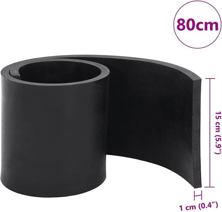 Produktbild VidaXL Schürfleiste Gummi Schwarz 80x15x1 cm Schürfleiste Gummilippe