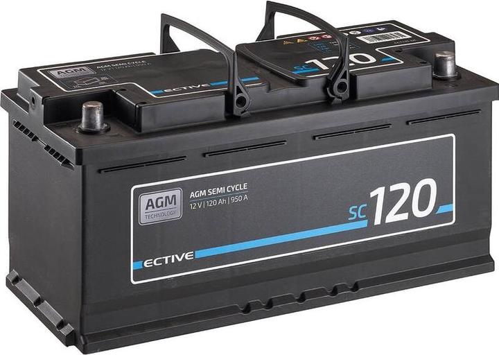 Produktbild Ective 12V 120Ah AGM Semi Cycle Versorgungsbatterie Wohnmobil Batterie Akku (12 V, 120 Ah)