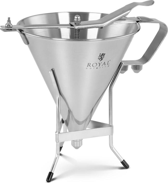 Produktbild Royal Catering Fülltrichter Likörtrichter Gebäckfüller 1,8 l Edelstahl 3 Dosierspitzen