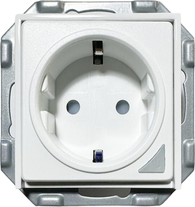 Actual product image PowerRay WiFi Smart Socket PR-SSO-01, socket outlet without frame with 5.5 x 5.5 cm adapter, white, OVP