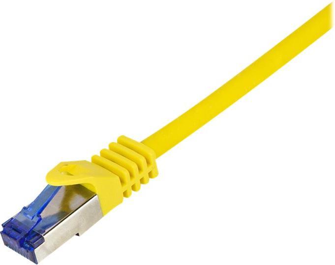 Immagine prodotto LogiLink Cavo patch Ultraflex, Cat.6A, S/FTP, 15 m, giallo con cavo grezzo Cat.7, cavo extra flessibile e (S/FTP, CAT6a, 15 m)