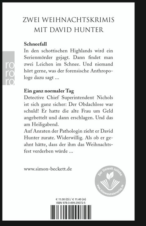 Produktbild Schneefall & Ein ganz normaler Tag (Deutsch, Simon Beckett, Hans-Ulrich Möhring, Andrée Hesse, 2016)