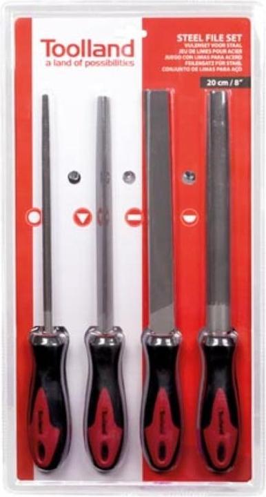 Image du produit Velleman JEU DE LIMES POUR ACIER - 20 cm/8" - 4 pcs