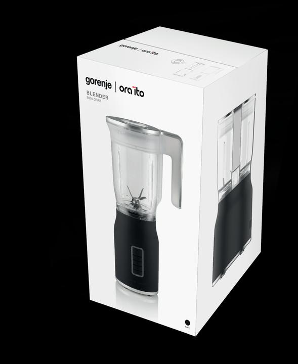 Actual product image Gorenje Blender B800ORAB Tabletop, 800 W, Jar material Plastic, Jar capacity 1.5 L, Ice crushing, Black (800 W)