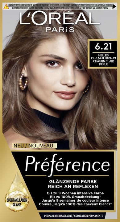 Produktbild L'Oréal Paris Preference Core (6.21 Helles Perlmuttbraun, Châtain clair perlé)