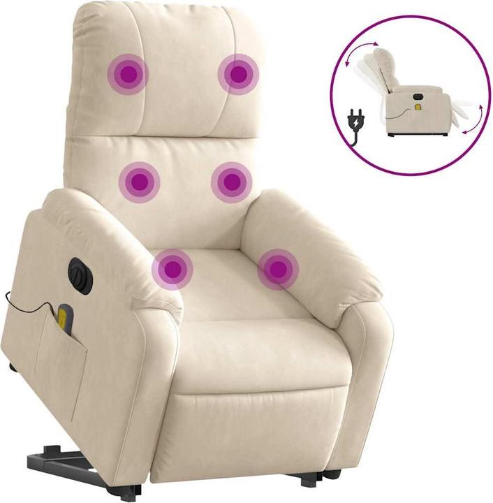 Produktbild VidaXL Massagesessel mit Aufstehhilfe Elektrisch Fernsehsessel Sessel Beige