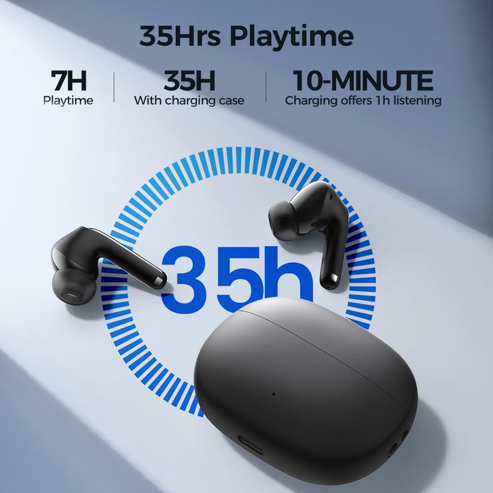 Actual product image Joyroom TWS Funpods Series JR-FB3 Bluetooth 5.3 wireless headphones - black (35 h, Cable)