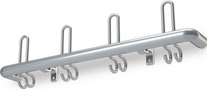 Produktbild HP Autozubehör Wandgarderobe Aluminium F2 8 Hut-/16 Mantelhaken Länge 1600 mm Hakenabstand 200 mm