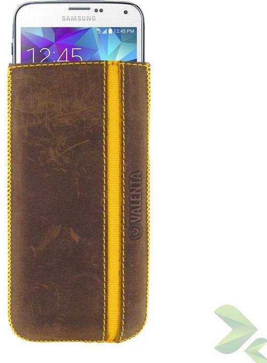 Produktbild Valenta Valencia Pocket Stripe Vintage Valentine – Redhead Samsung Galaxy S5, Sony Xperia Z und mehr (Braun) (Samsung Galaxy Ace, Nokia Lumia 1020, Sony Xperia M2, Nokia Lumia 930, Samsung Galaxy S5, Sony Xperia Z)