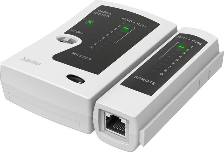 Hama Tester per cavi di rete, tester per cavi da 8p8c (RJ45), 6p6c o 6p4c (Linea di misura)