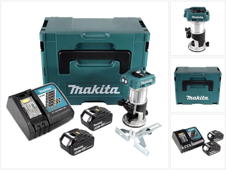 Makita DRT 50 RGJ Akku Multifunktionsfräse brushless 18V + 2x Akkus 6,0 Ah + Schnellladegerät im Mak