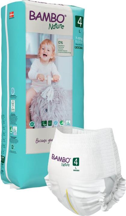 Actual product image Abena Bambo Nature Pants 4 L 7-14kg Tall (Size 4, Monthly box, 40 Piece)