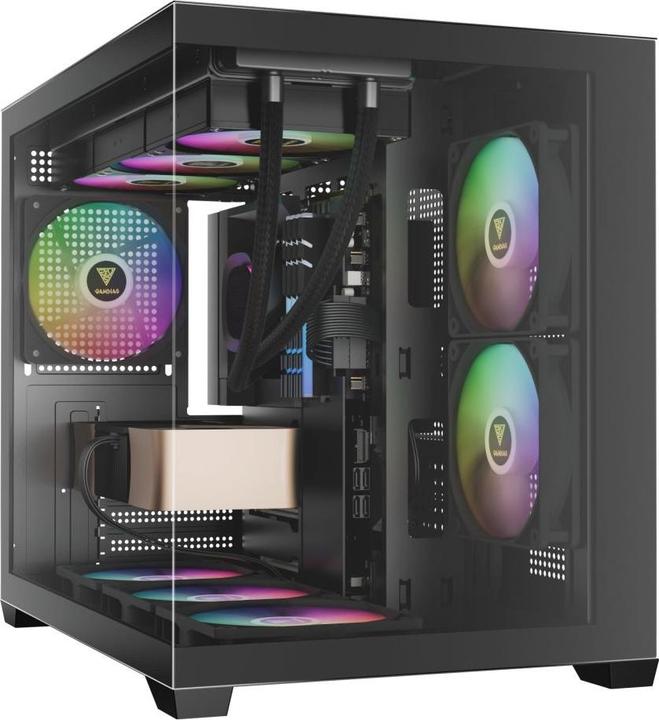 Actual product image Gamdias Boitier Mini Tour Micro ATX Aura GC10M RGB avec panneaux vitrés (Noir)