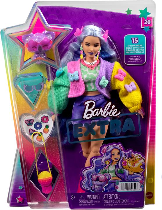 Produktbild Barbie Extra Doll 20 - Lavender Hair/Butterfly Clips