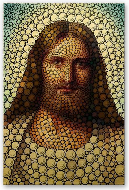 Produktbild Trenddeko Goldeffekt - Ben Heine - Circlism JesusChristus (40 x 60 cm)