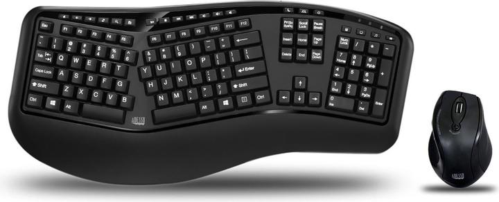 Actual product image Adesso TruForm pro™ Wireless Ergonomic Keyboard and Laser Mouse (US, Wireless)