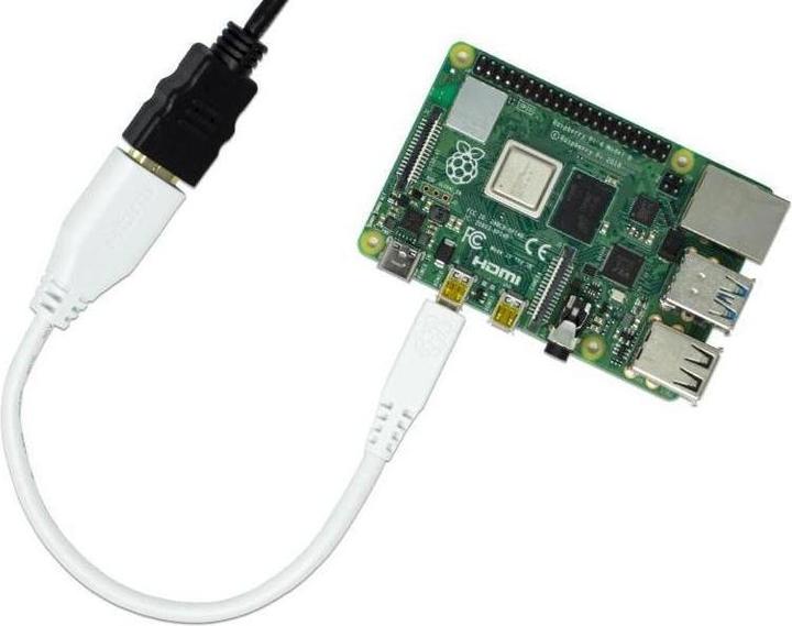 Actual product image Berrybase Official Raspberry Pi 4 Micro HDMI adapter cable (HDMI, 23.50 cm)