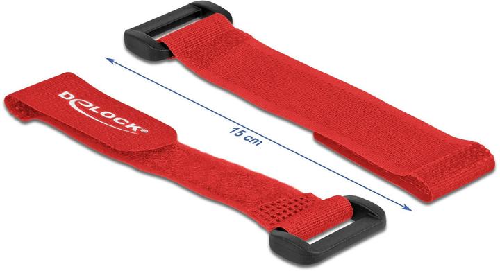 Produktbild Delock Klett-Kabelbinder mit Schlaufe L 150 x B 20 mm rot 5 Stück (Klettkabelbinder, 150 mm, 5 Stk.)