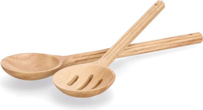 Produktbild Zeller Present Salatbesteck-Set "Stripes", 2-tlg., Gummibaum (Salatbesteck)
