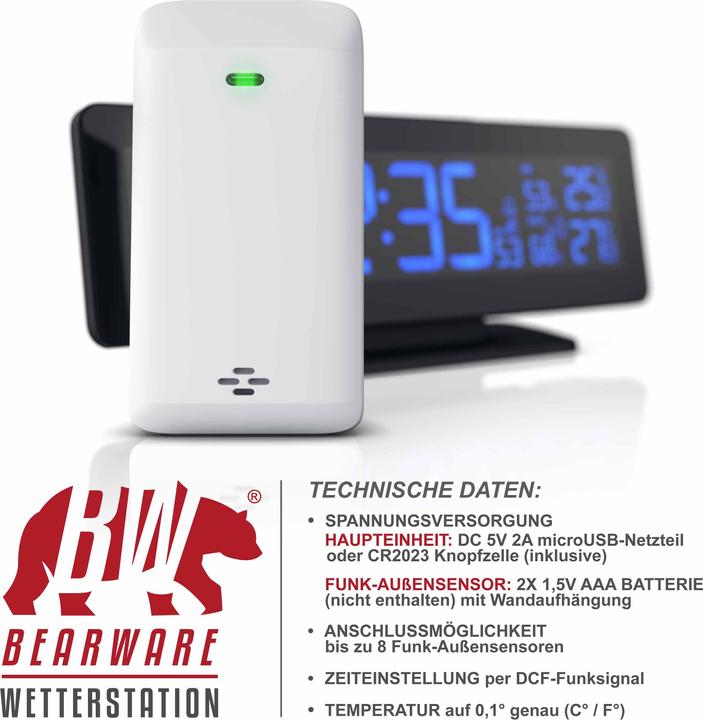 Produktbild Bearware Funk Wetterstation mit Aussensensor