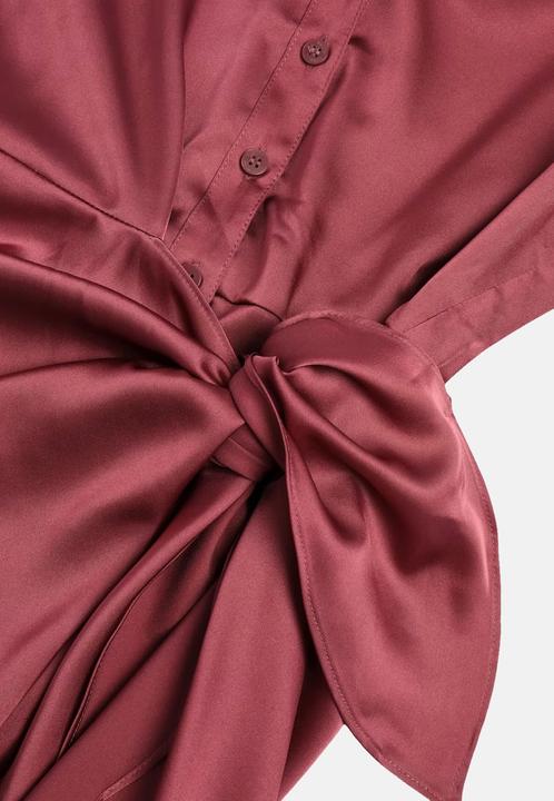 Actual product image Guess Kleider Langärmliges Hemdkleid Alya mit durchgehender Knopfleiste in glänzender Optik (XS)