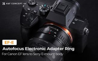 Actual product image K&F Concept Electronic Autofocus Camera Lens Adapter Ring for Canon EF/EF-S Lens to Sony E-mount
