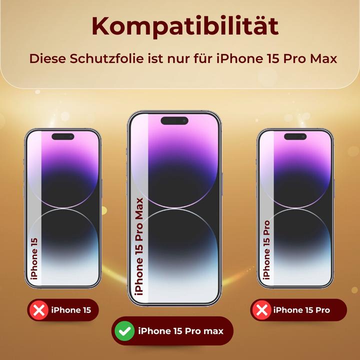 Produktbild Protectorking 2x echtes Tempered 9H Panzerhartglas 3D KLAR (2 Stück, Apple iPhone 15 Pro Max)