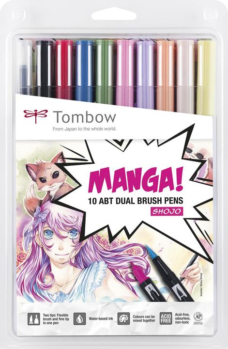 Actual product image Tombow Manga set Shojo (Multicoloured, 10 x)