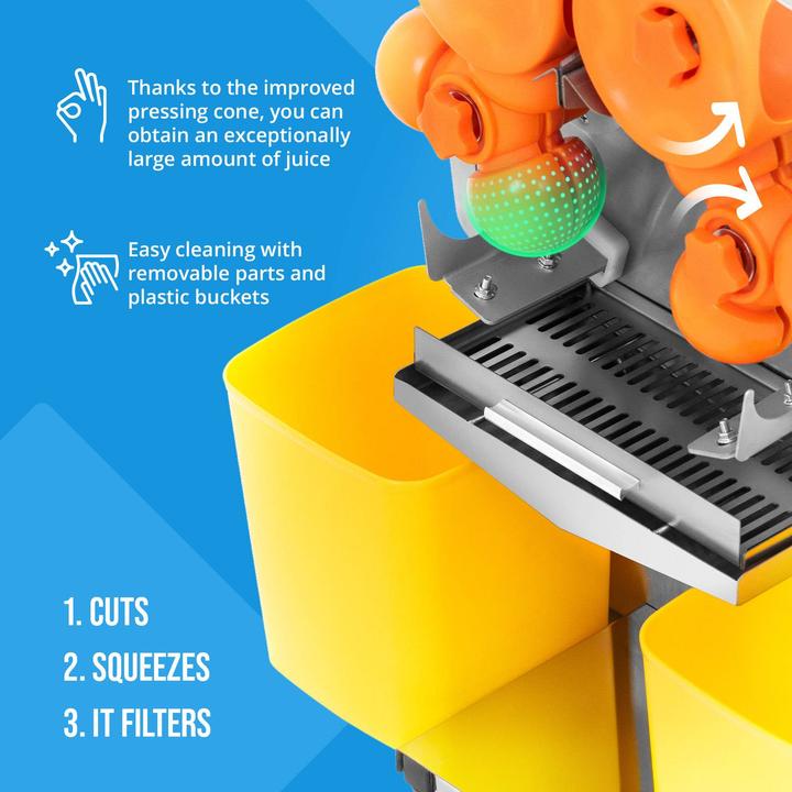 Produktbild Royal Catering Elektrische Orangenpresse automatisch 200 W 20 Orangen/min Zitruspresse