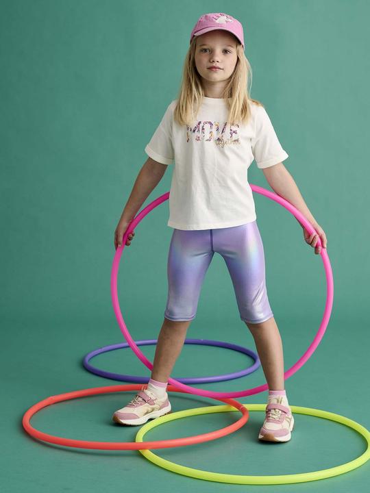Produktbild Vertbaudet Mädchen Sport-Set: T-Shirt & Radlerhose mit Glanzeffekt (146)
