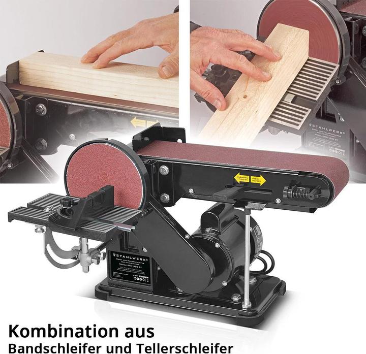 Produktbild Stahlwerk Band- und Tellerschleifer BTS-1400 ST Schleifgerät Schleifmaschine (Doppelschleifer, 375 W)