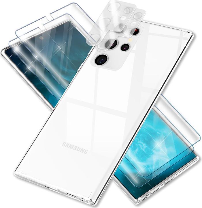 Produktbild Nalia Klare Harte Hülle mit 2x Display- & Kameraschutz (Samsung Galaxy S23 Ultra)