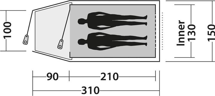 Produktbild Easy Camp Spirit 200 Zelt (Tunnelzelt, 2.90 kg, 2 Personen)