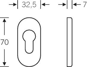 Actual product image FSB Blind rosette (cover) oval, concealed screw-fixed rosette deep black aluminium (Door handle)