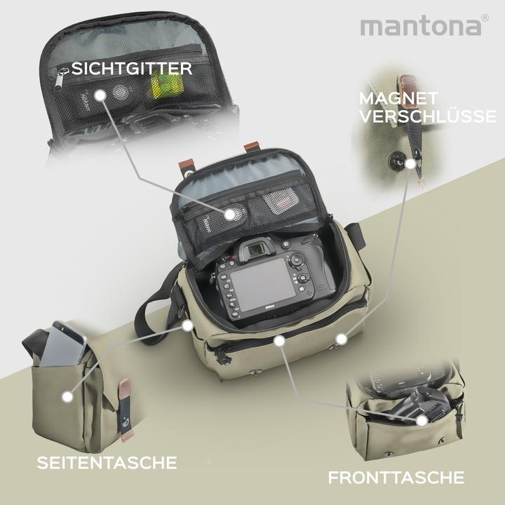 Produktbild mantona Kameratasche Milano piccolo (Kamera Schultertasche)