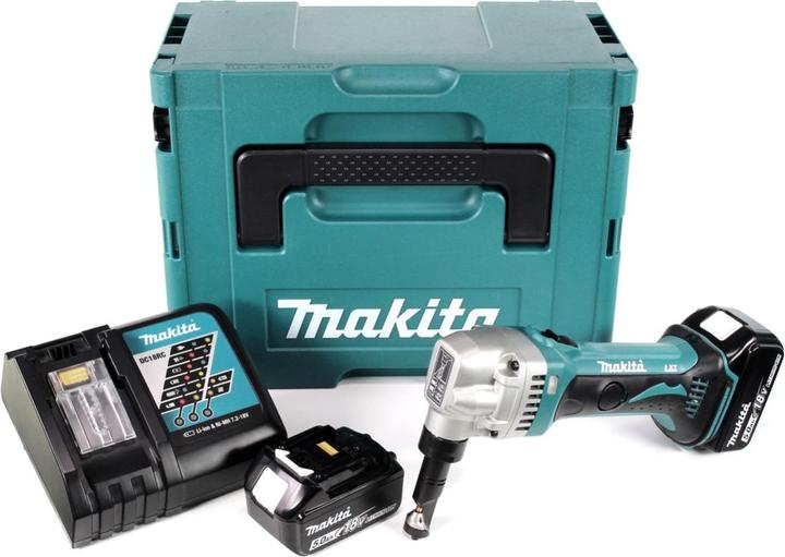 Actual product image Makita 18V Battery Nibbler DJN161RTJ 1.6mm with 2x Battery 5.0Ah