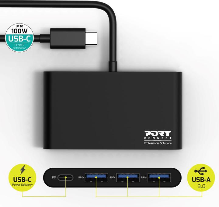 Image du produit Port Designs Hub USB-C (USB-C, 3 Ports)