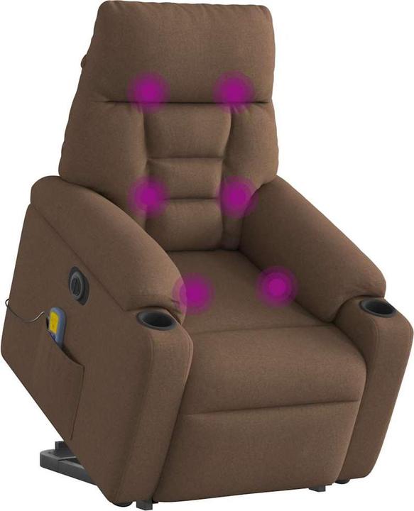 Immagine prodotto VidaXL Poltrona massaggiante elettrica con ausilio per l'assistenza in piedi in tessuto marrone