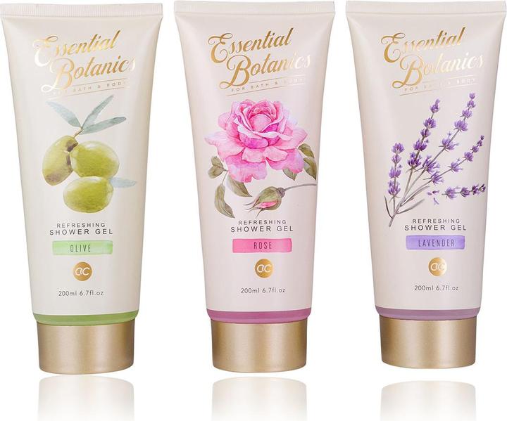 Actual product image Accentra Shower gel ESSENTIAL BOTANICS - CLASSICS in tube, 200ml, 3 motifs/fragrances assorted: (200 ml)