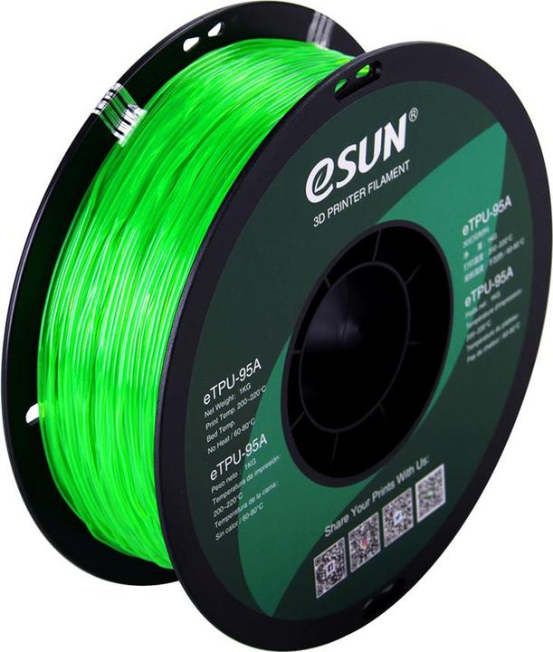 Immagine prodotto eSUN Filamento 3D eTPU-95A 1,75mm Tr. Verde 1kg (TPU, 1.75 mm, 1000 g, Blu)