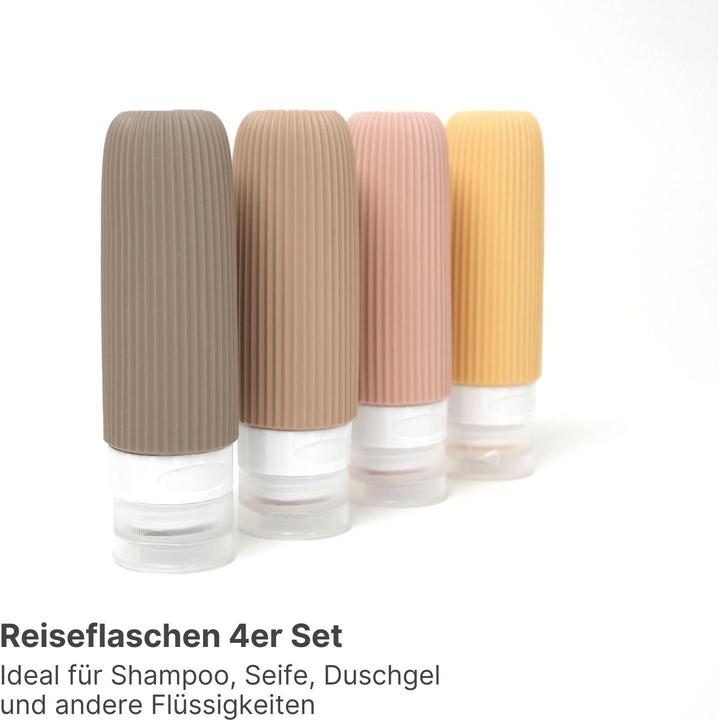 Produktbild Hermex Reiseflaschen 4er Set (Hygieneprodukt, Flüssigkeitsbeutel, Necessaire)