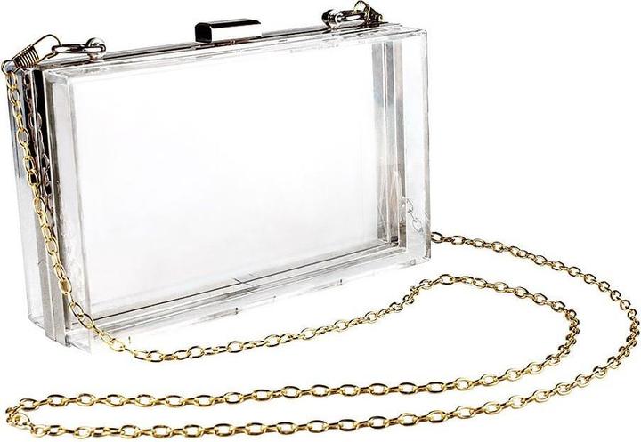JTI Transparente Tasche mit Kette - Silber