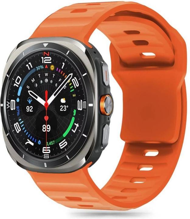 Actual product image Tech-Protect Silicone Line Strap for Samsung Galaxy Watch Ultra (47mm) - Orange (TPU)