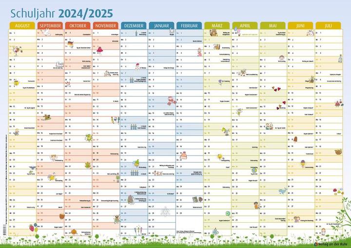 Actual product image The school year wall calendar (A1, No binding, German)